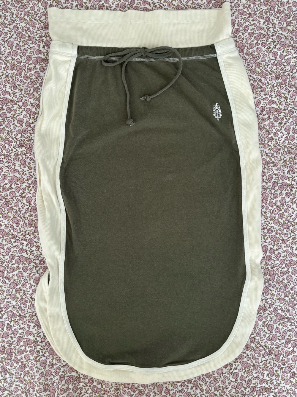 Free People Olive Green Drawstring Skirt Medium NWOT